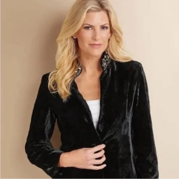 Soft Surroundings Jackets & Coats Soft Surroundings Black Jeweled